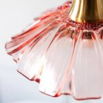 PALE PINK FLOWER GLASS EASYFIT CEILING LIGHT SHADE