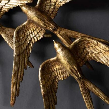 GOLDEN SWALLOWS BIRD WALL HANGING