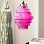 HOT PINK TIERED GLASS EASYFIT CEILING SHADE