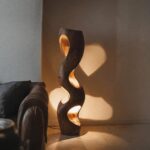 ORGANIC SCULPTURAL FLOOR LAMP WALNUT