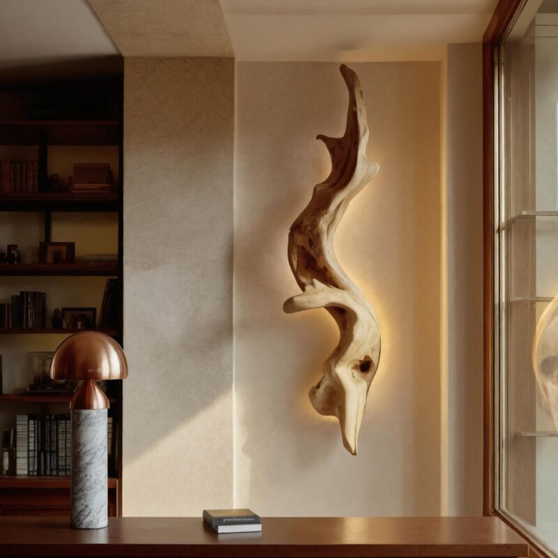 RUSTIC ORGANIC WALL LAMP WALNUT