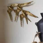 GOLDEN SWALLOWS BIRD WALL HANGING