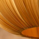 OCHRE PLEATED FABRIC CEILING LIGHT