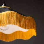 BLACK AND GOLD TASSEL CEILING LIGHT SHADE