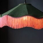GREEN AND PINK TASSEL CEILING LIGHT SHADE