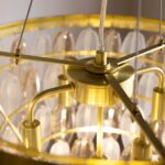 STUNNING ART DECO GLASS FEATHER CEILING LIGHT