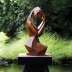 MID CENTURY ABSTRACT SCULPTURE BROWN