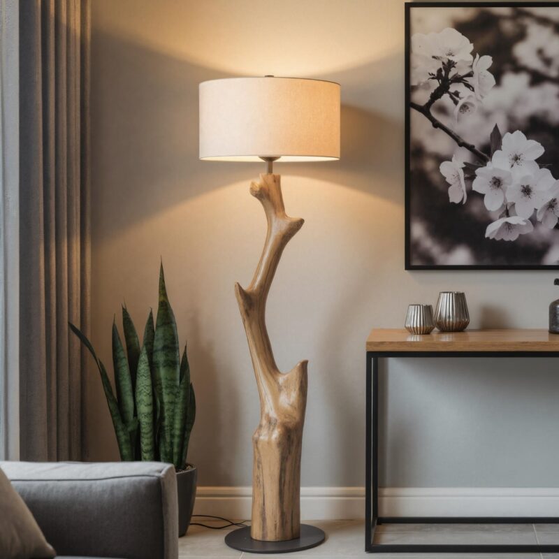 RUSTIC TREE BRANCH FLOOR LAMP