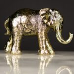 ANTIQUE GOLD REGAL ELEPHANT FIGURINE