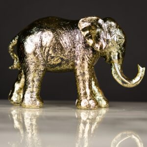 ANTIQUE GOLD REGAL ELEPHANT FIGURINE