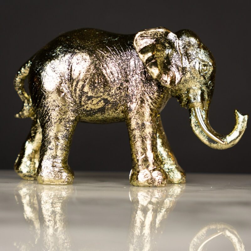 ANTIQUE GOLD REGAL ELEPHANT FIGURINE