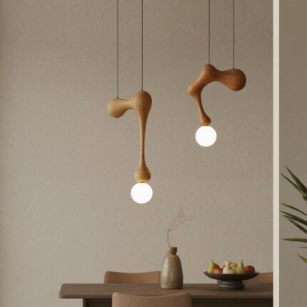 MODERN OAK ORGANIC PENDANT LIGHT