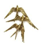 GOLDEN SWALLOWS BIRD WALL HANGING