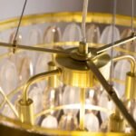 STUNNING ART DECO GLASS FEATHER CEILING LIGHT