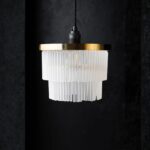 GOLD TIERED GLASS EASYFIT CEILING LIGHT SHADE