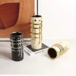 MODERN GRID RELIEF VASE GOLD