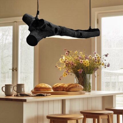 RUSTIC HANGING LIGHT CHANDELIER BLACK