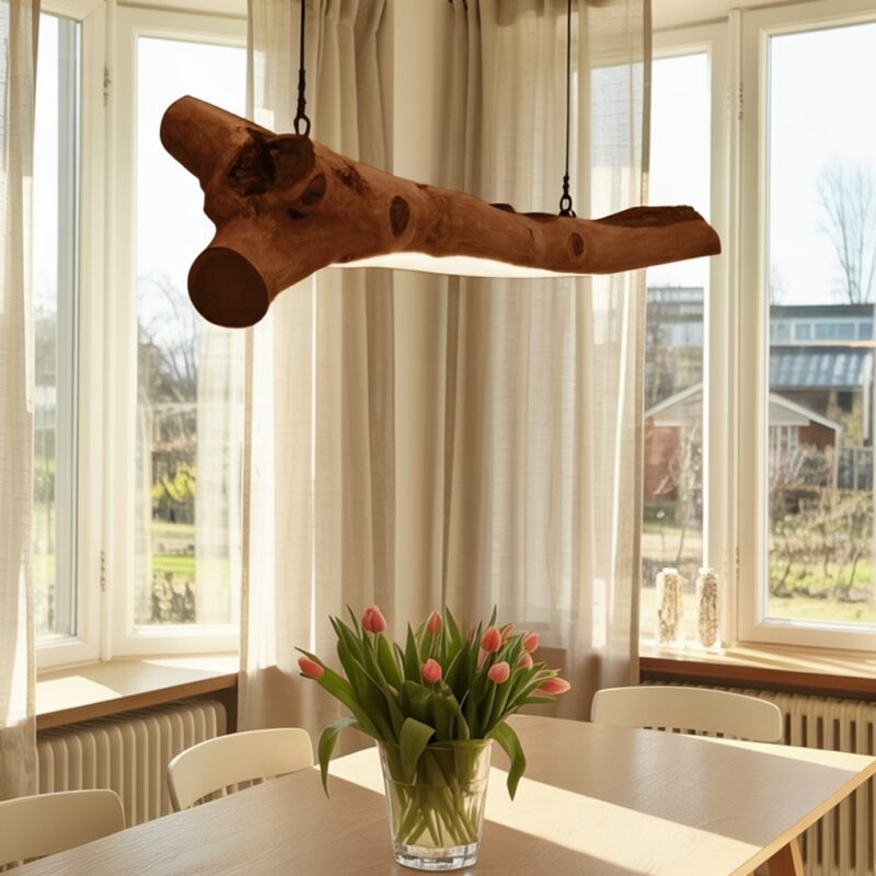 RUSTIC HANGING LIGHT CHANDELIER BROWN