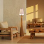 MODERN WOOD FLOOR LAMP OAK