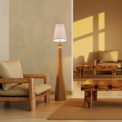 MODERN WOOD FLOOR LAMP OAK