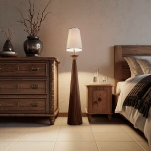 MODERN WOOD FLOOR LAMPS WALNUT