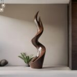 MID CENTURY WALNUT ABSTRACT SCULPTURE