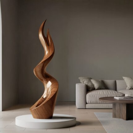 MID CENTURY BROWN ABSTRACT SCULPTURE