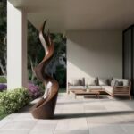 MID CENTURY WALNUT ABSTRACT SCULPTURE