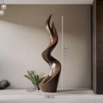 MID CENTURY WALNUT ABSTRACT SCULPTURE