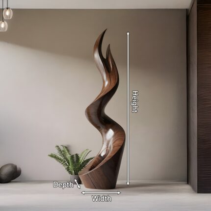 MID CENTURY WALNUT ABSTRACT SCULPTURE