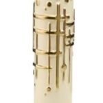 MODERN GRID RELIEF VASE GOLD