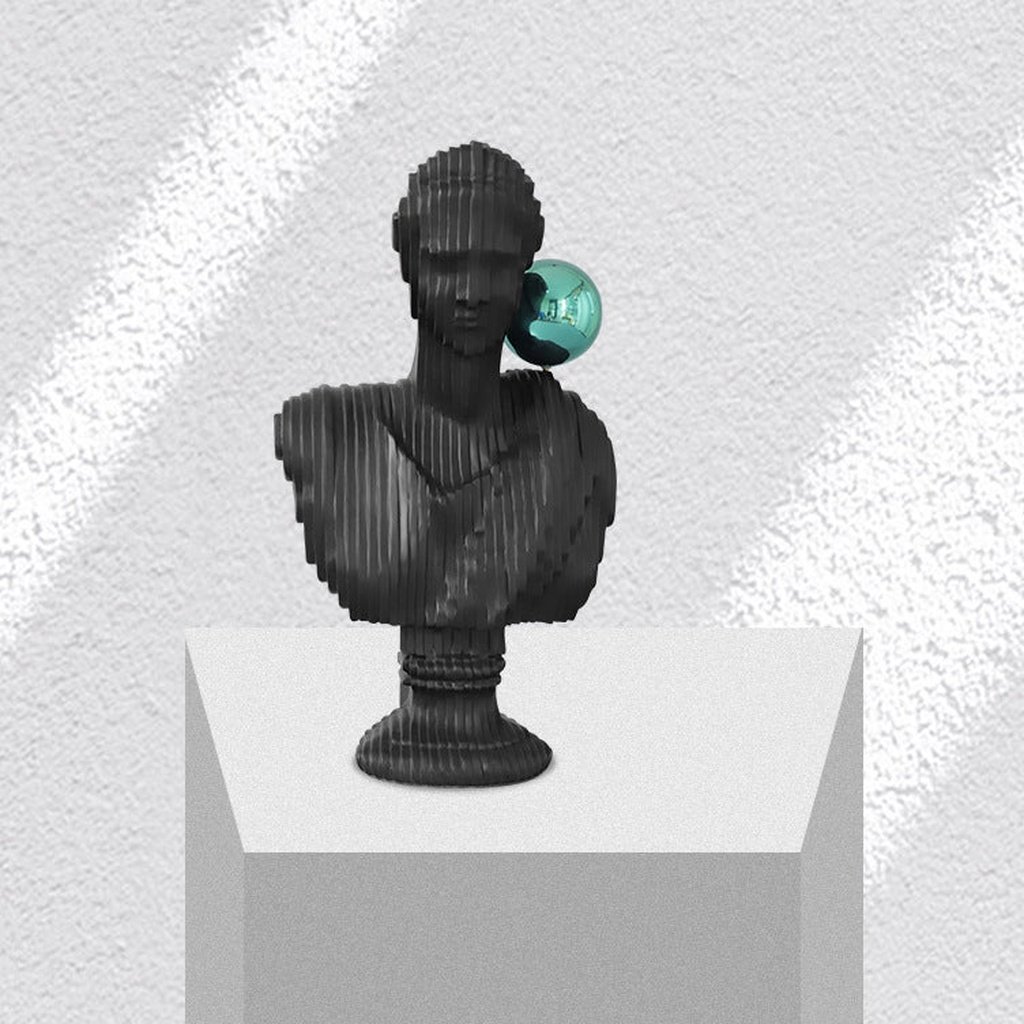 60_modern_muse_bust_1 MUSE BUST BLACK SCULPTURE