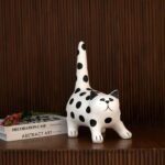 POLKA STRETCH CAT FIGURINE