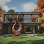 MID CENTURY WOODEN SCULPTURE BROWN