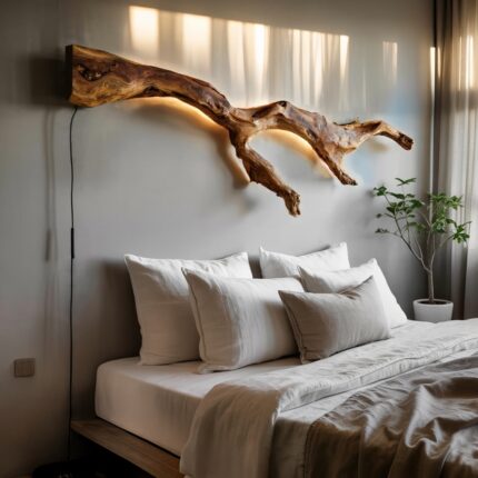 MODERN ORGANIC WALL LIGHT BRANCH BROWN