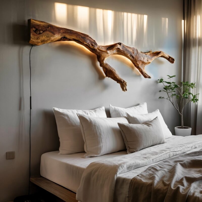 MODERN ORGANIC WALL LIGHT BRANCH BROWN