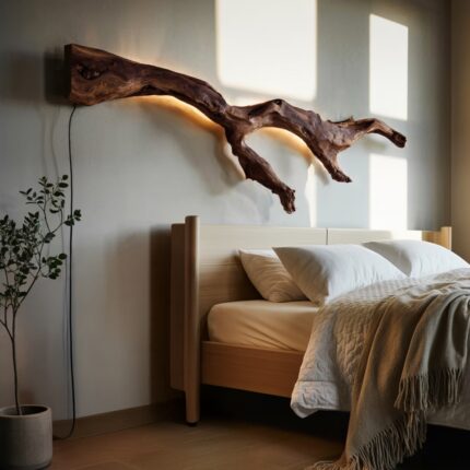 MODERN ORGANIC WALL LIGHT BRANCH WALNUT