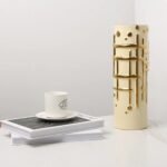 MODERN GRID RELIEF VASE GOLD