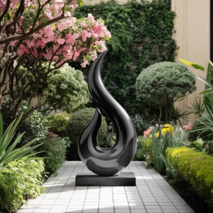 HANDCRAFTED ABSTRACT SCULPTURE BLACK