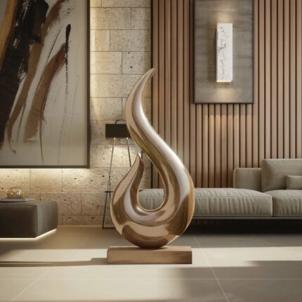 HANDCRAFTED ABSTRACT SCULPTURE OAK