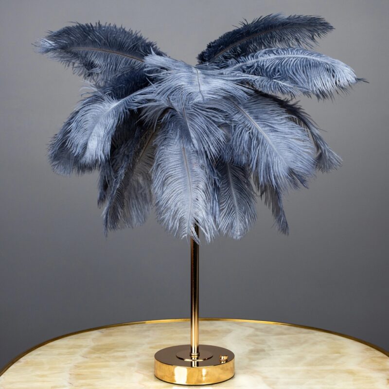 MOON GRAY FEATHER GLOW LAMP