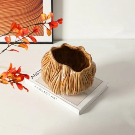 ELEGANT BROWN CERAMIC VASE