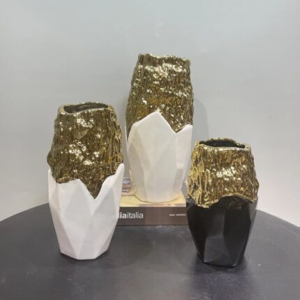 GOLDEN ORB CERAMIC VASE