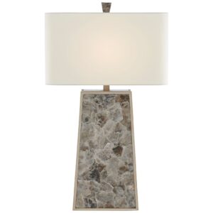 Incorrect placement of a table lamp with shade touching a curtain — fire risk demonstration