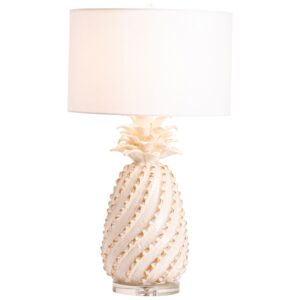 Welcoming guest bedroom with a pair of natural beige ceramic table lamps on matching nightstands with linen bedding