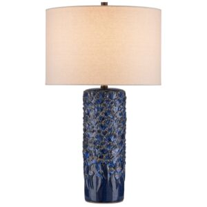 Black and gold table lamp on a minimalist dark grey nightstand — contemporary bold contrast styling
