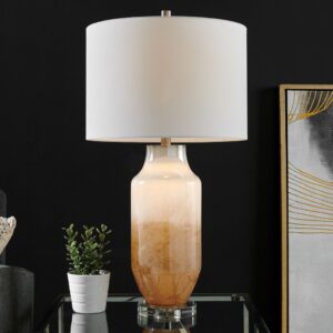 Dining room lighting guide — overhead pendant plus two buffet table lamps on sideboard for layered light