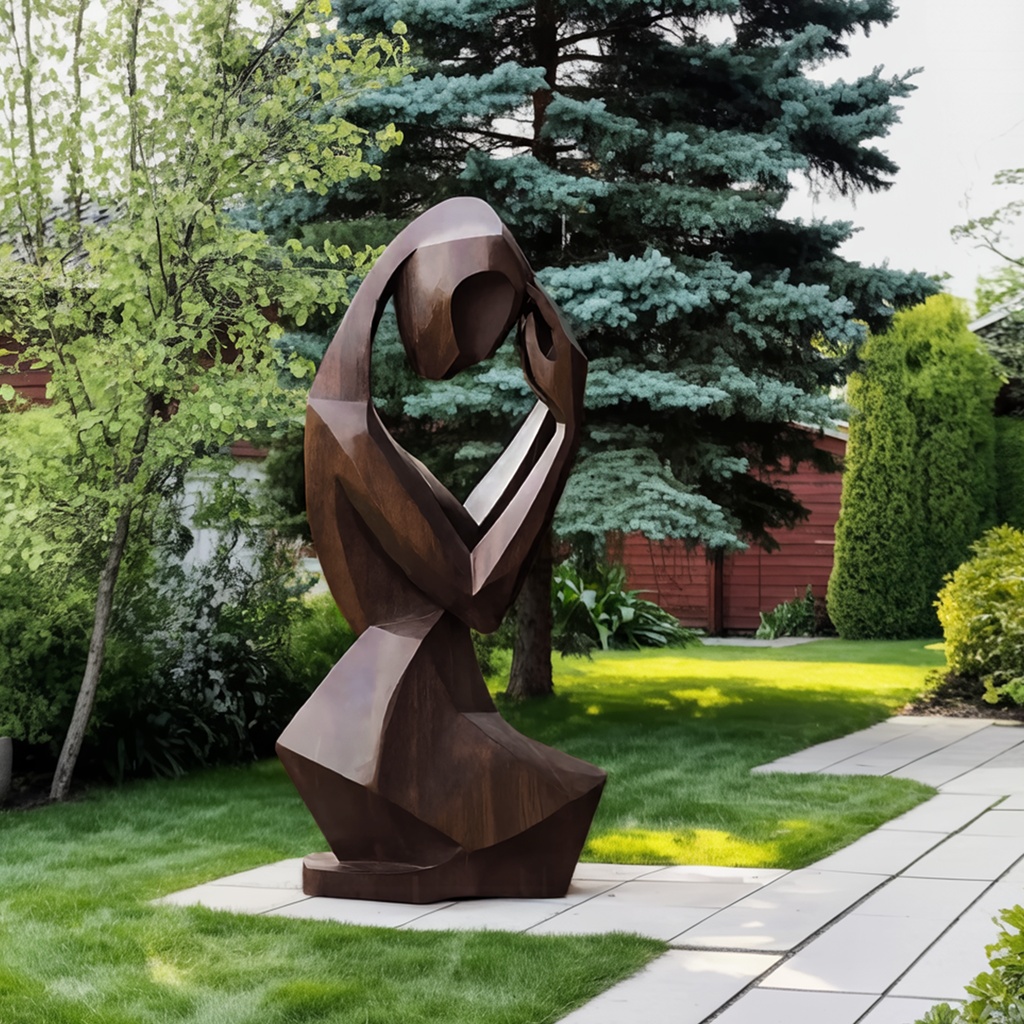 Japanese sculpture garden design ideas for home — sage green ceramic lamp on a garden room table with Japanese-inspired stone and moss accessories