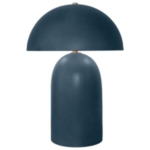 Dark living room brightened with three lamp positions — end table, console, and reading corner lamps at full brightness