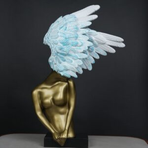 How to buy sculpture for home guide — bronze accent lamp on a well-chosen console showing correct material match between lamp and surface